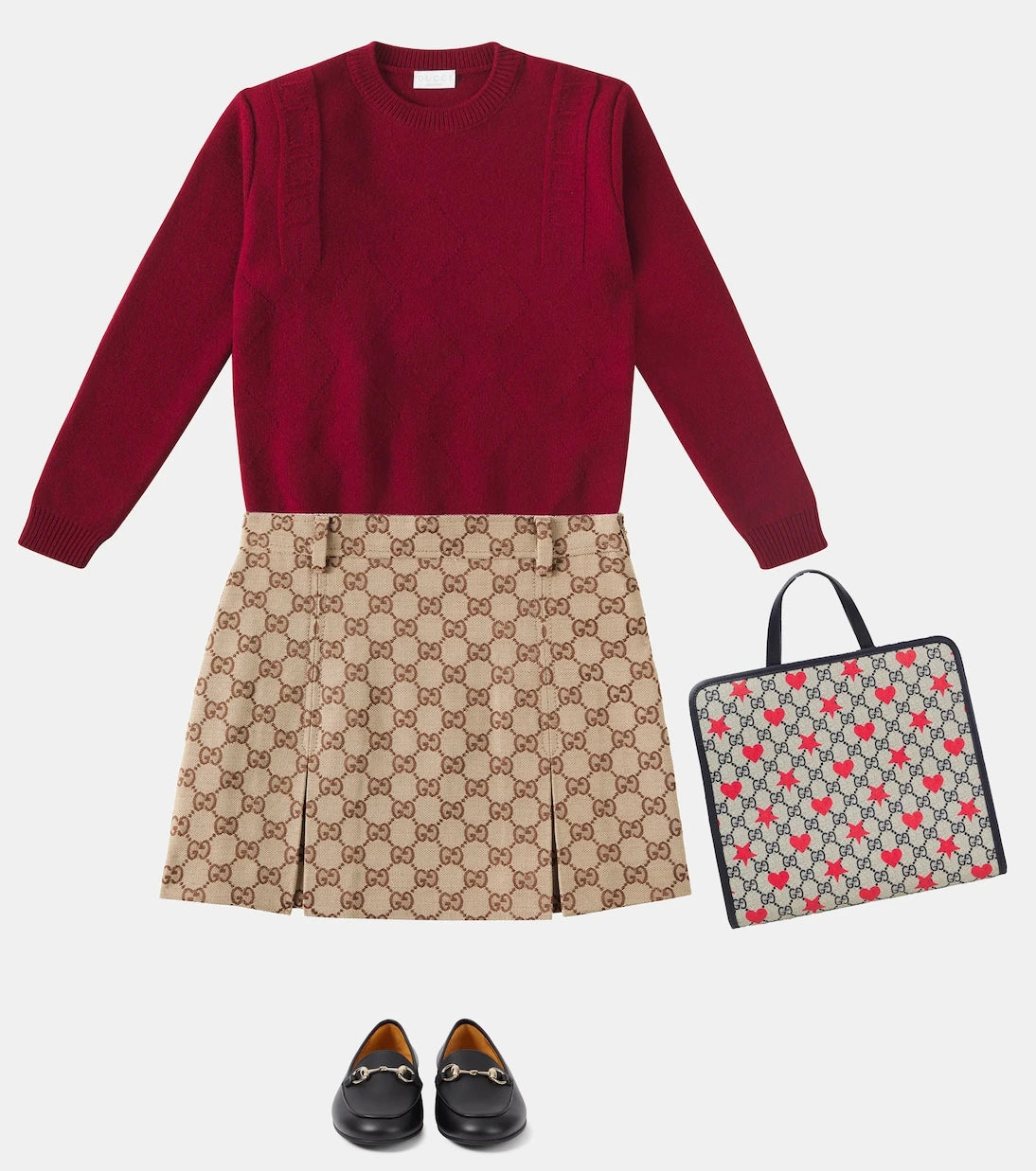 Gucci Kids - تنورة GG قماش قطني مخلوط