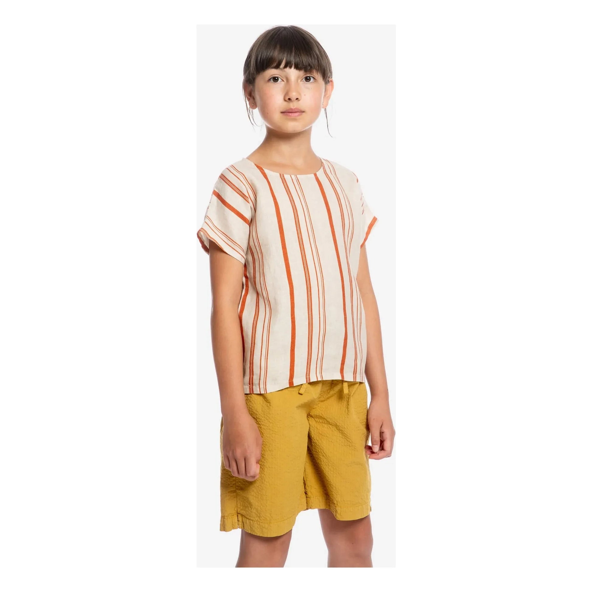 Matona - Easy Striped Linen T-shirt | Off white