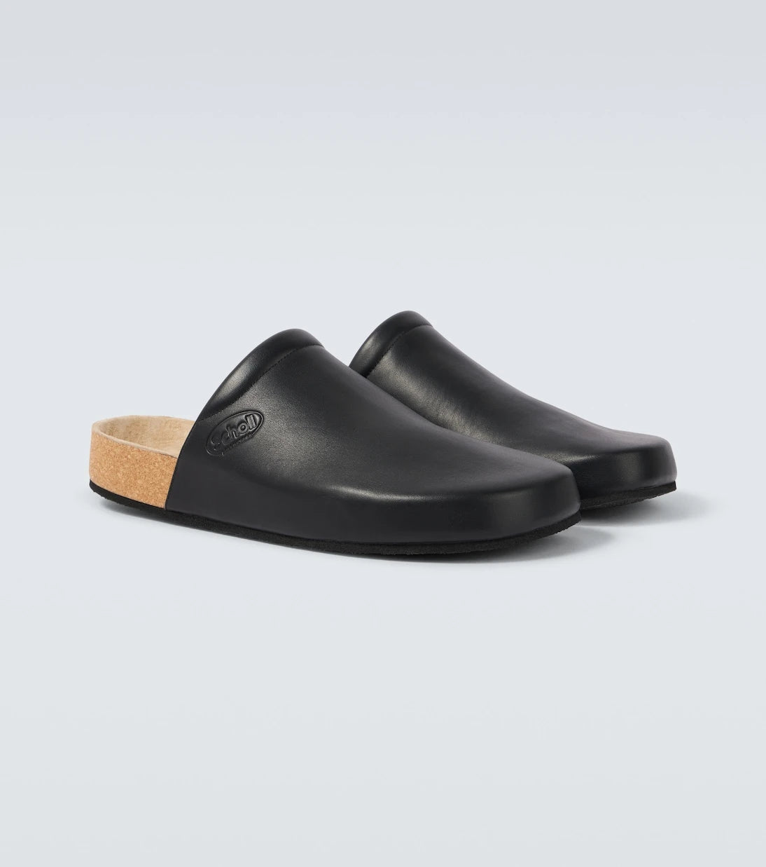 Balenciaga - x Scholl leather mules