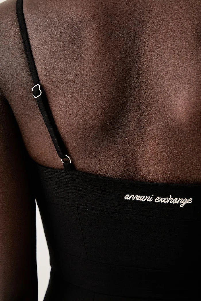 Armani Exchange yün karışımlı kloş elbise