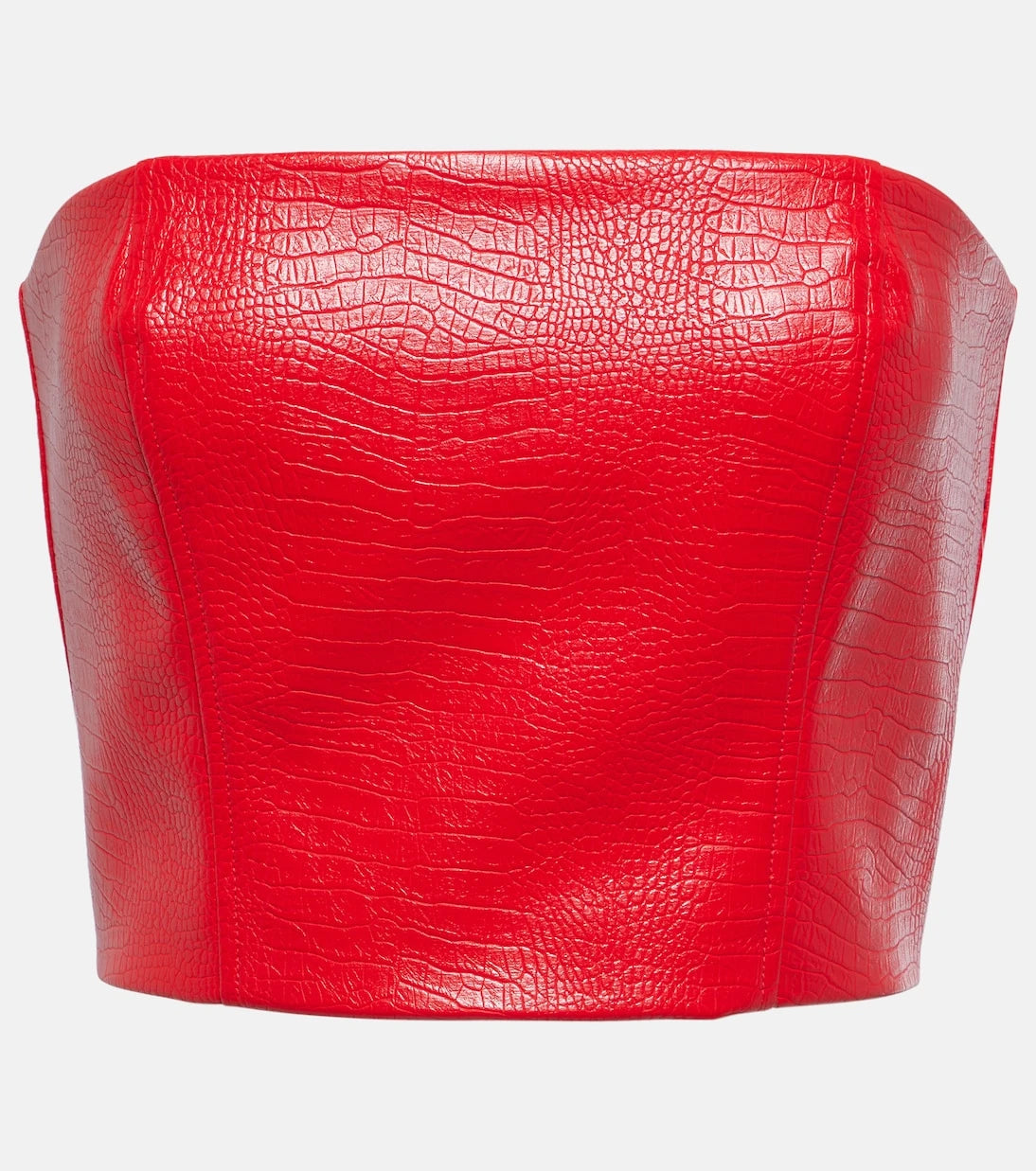 Rotate - Croc-effect faux leather crop top