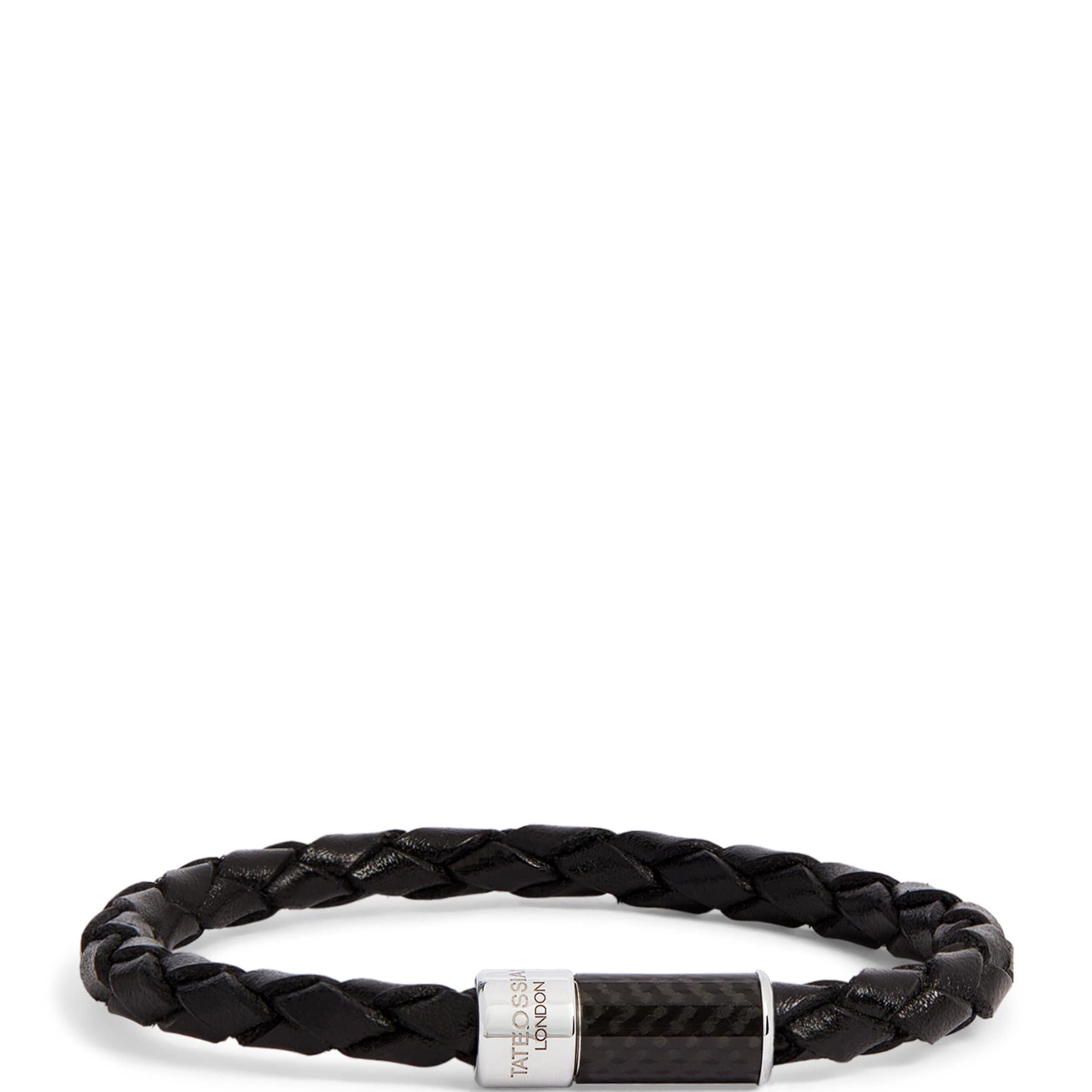 Leather Carbon Pop Braided Bracelet