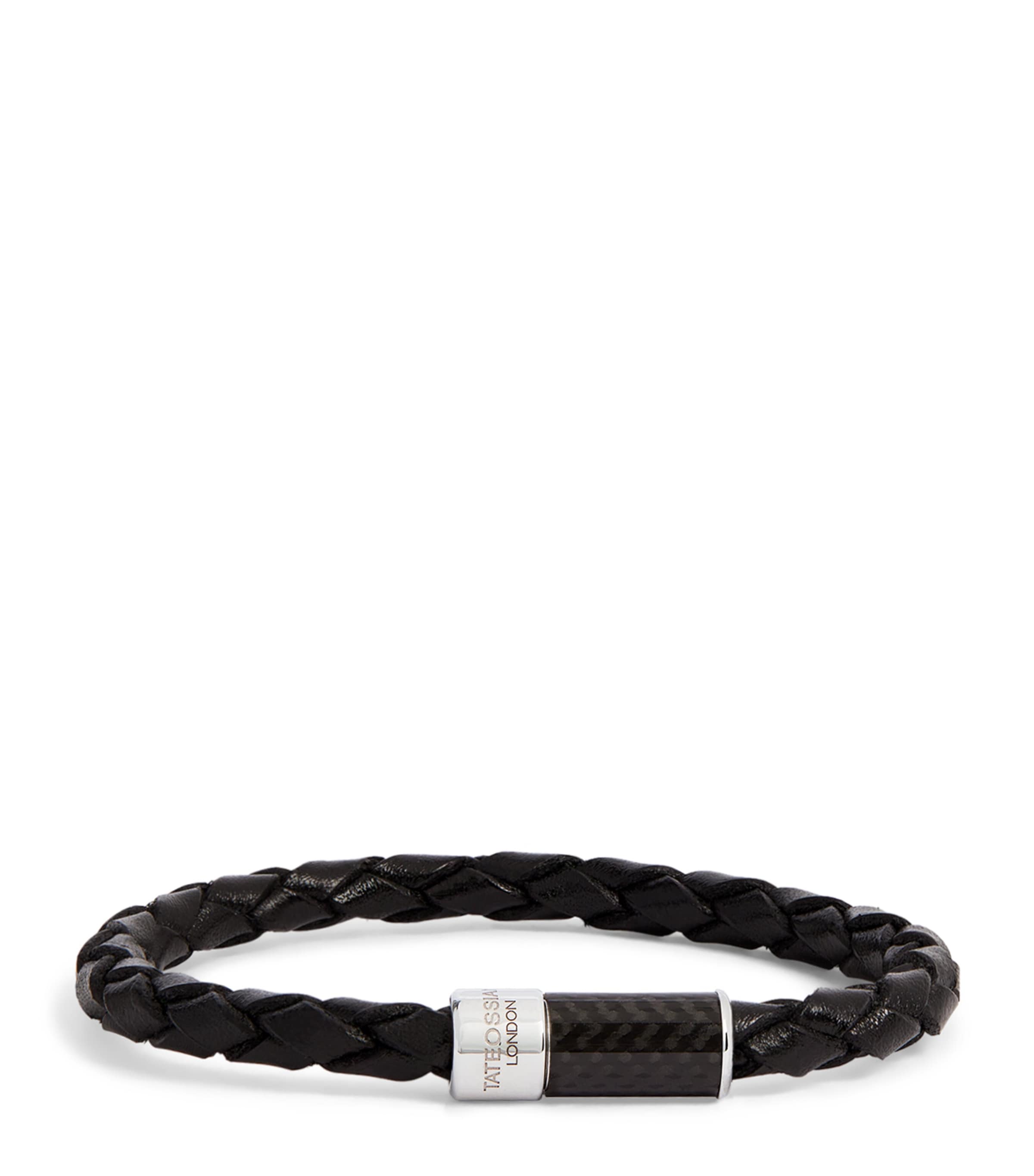 Leather Carbon Pop Braided Bracelet