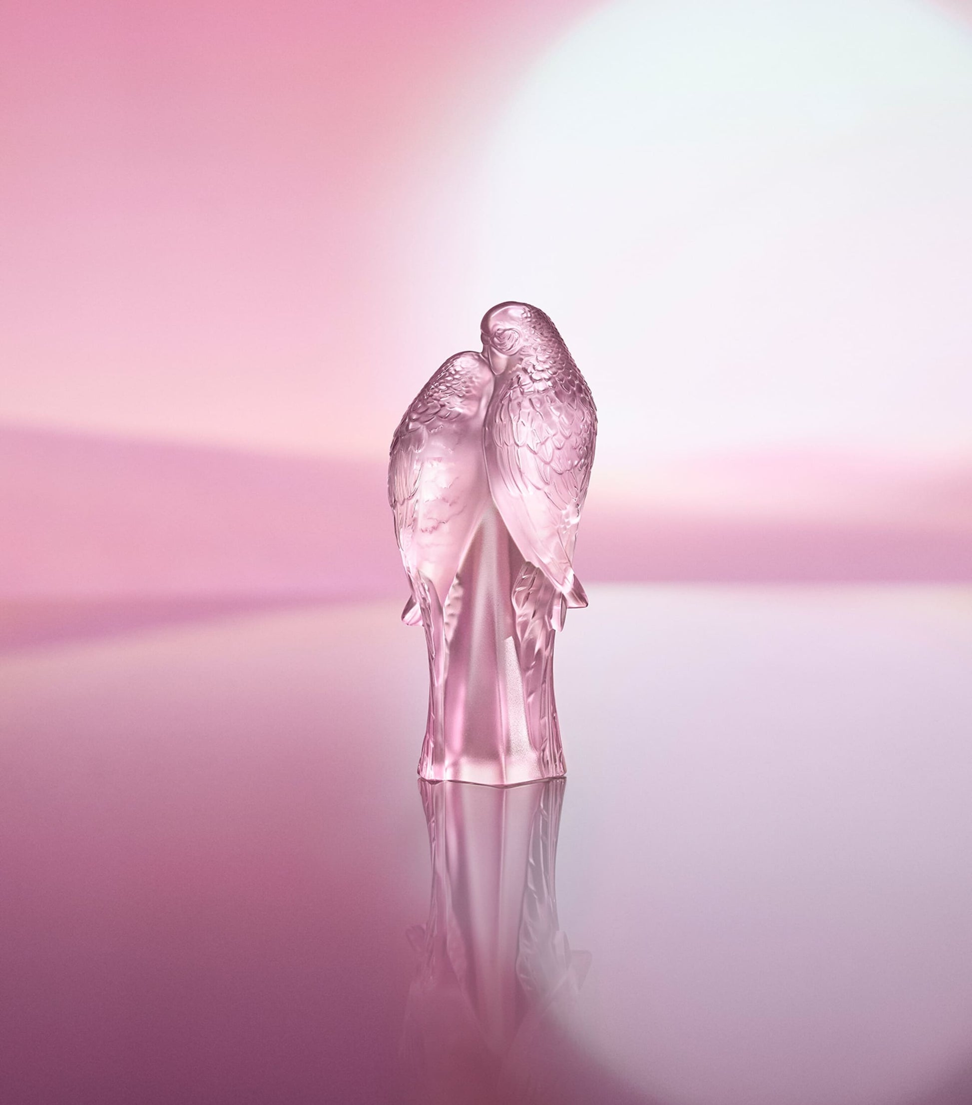 Rose Nebula Two Parakeets Sculpture