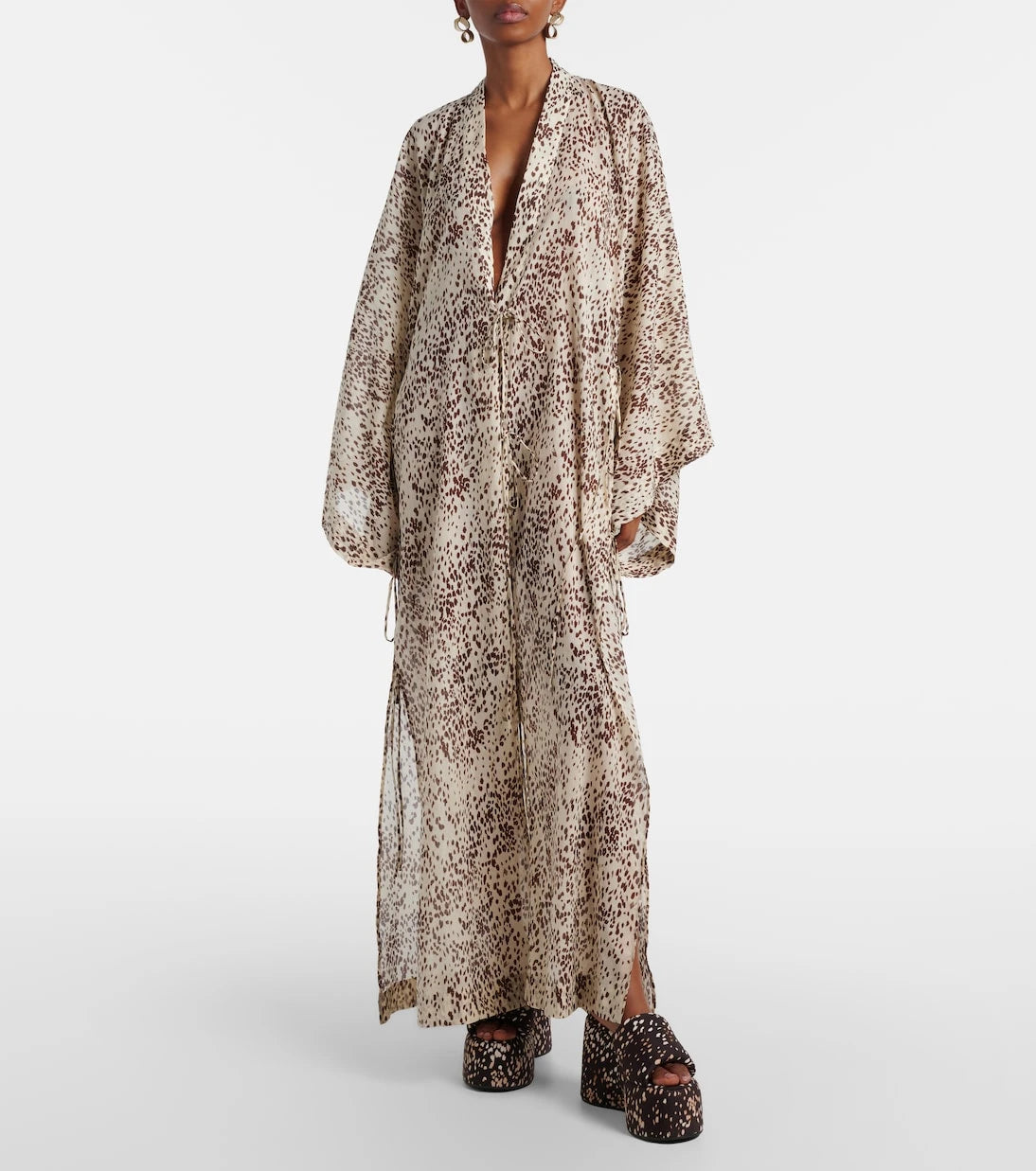 The Attico - Leopard-print cotton beach cover-up