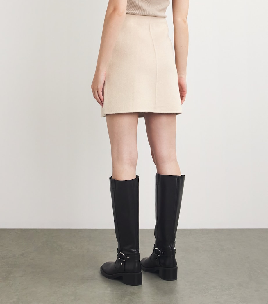 Claudie Pierlot Neutral Wool-Blend Mini Skirt