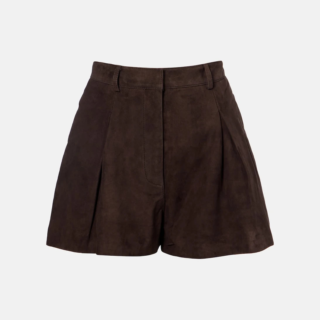 Rotate - High-rise suede shorts