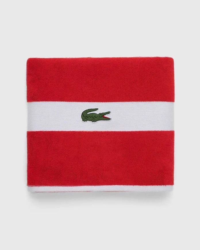 Малка памучна кърпа Lacoste L Casual Rouge 55 x 100 cm