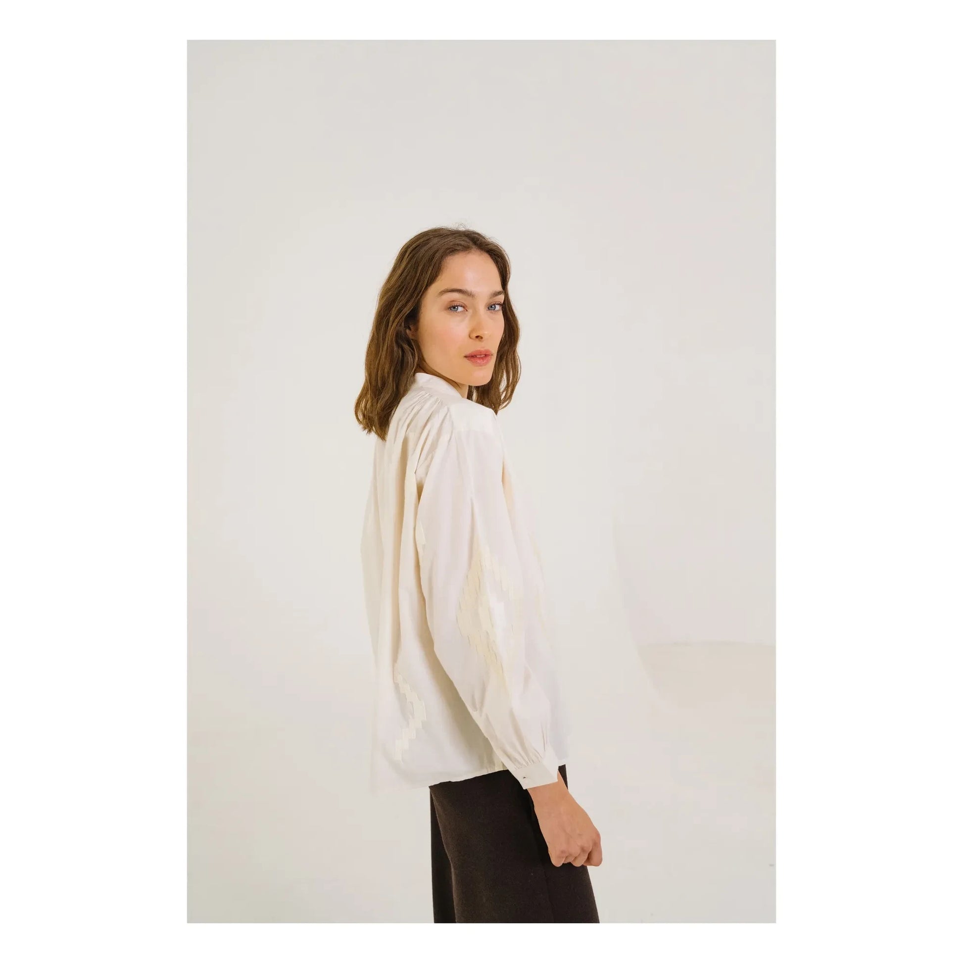 Sacrécoeur - Ella Astra Embroidered Blouse | Ecru