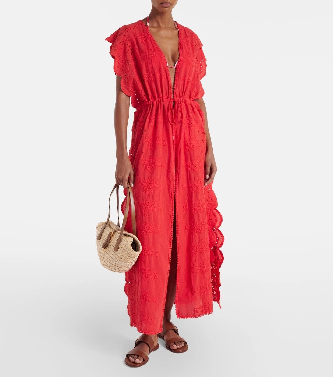 Melissa Odabash - Talitha broderie anglaise cotton kaftan