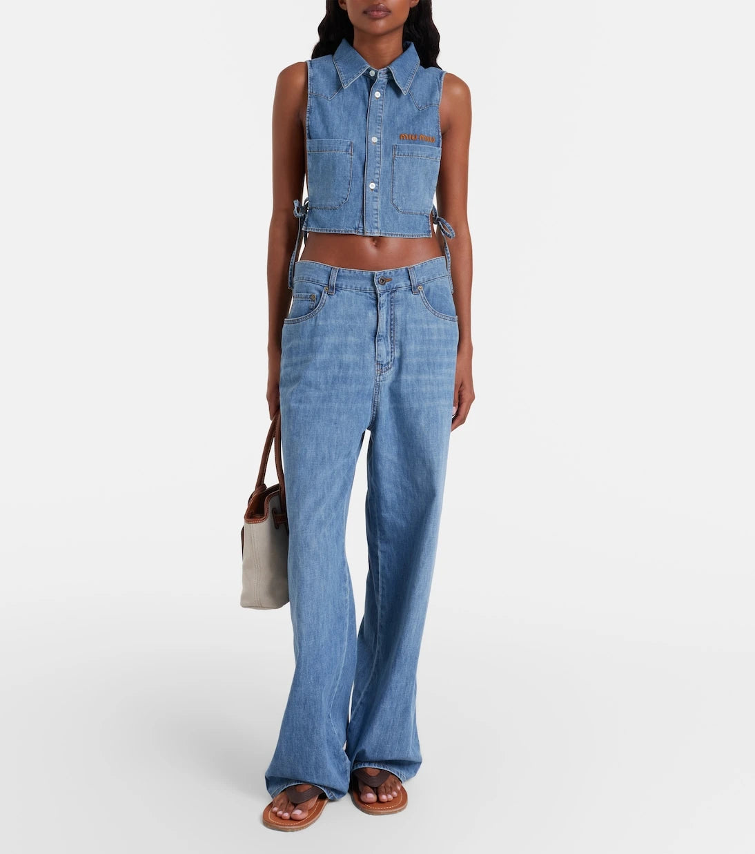 Miu Miu - Chambray crop top