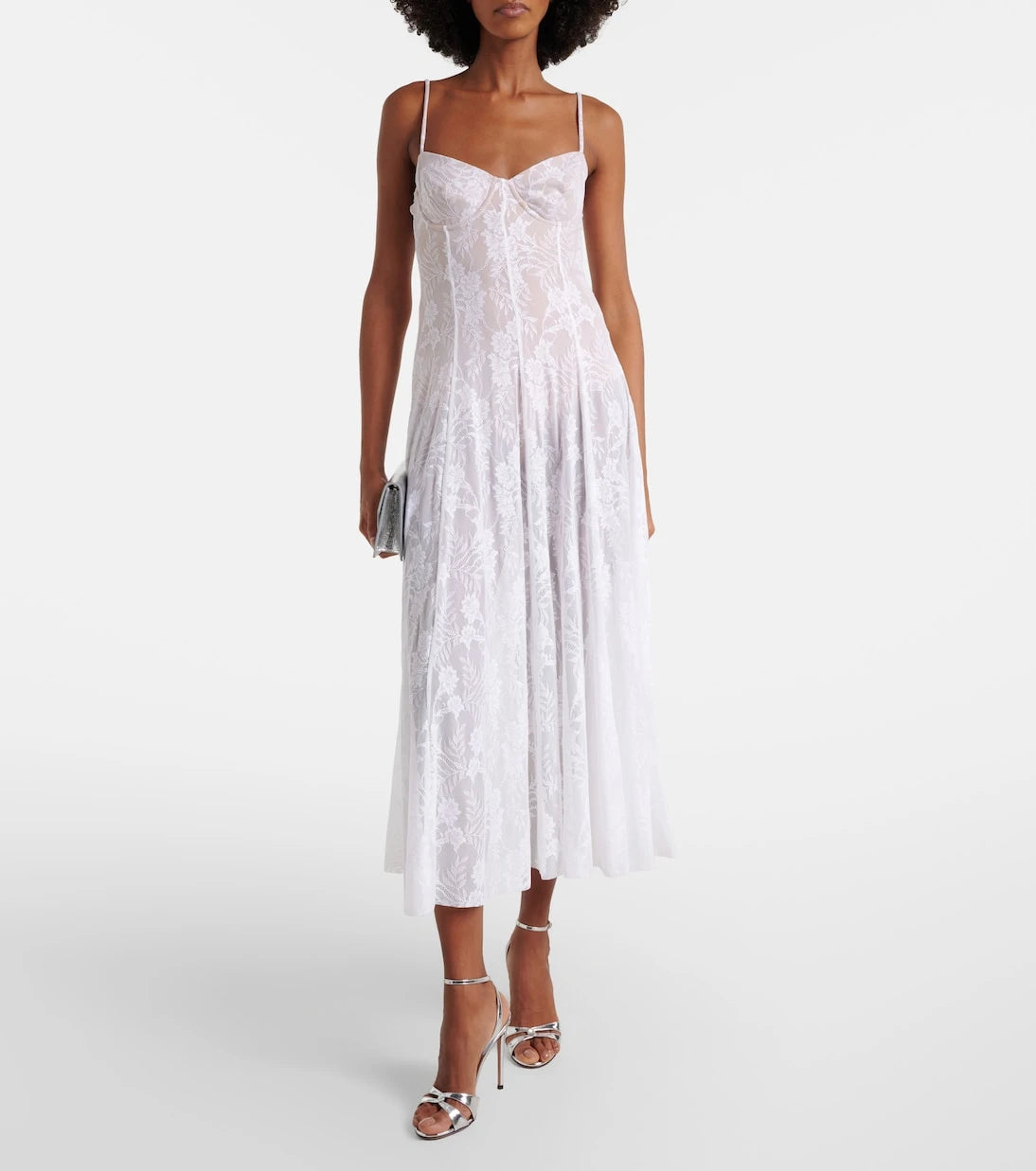 Norma Kamali - Semi-sheer lace slip dress