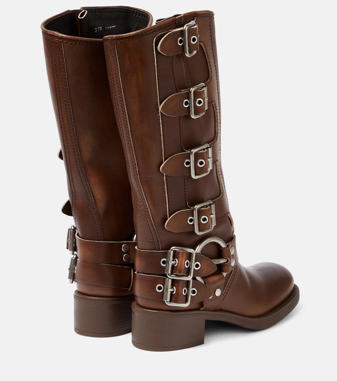 Miu Miu - Studded leather knee-high boots