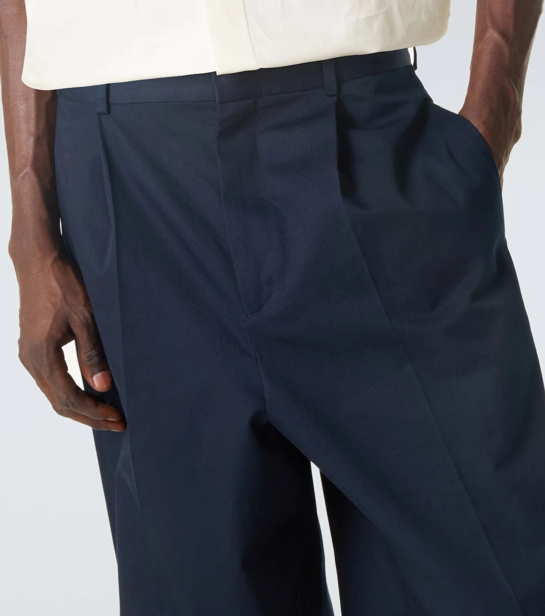 Loewe - Pleated cotton gabardine wide-leg pants