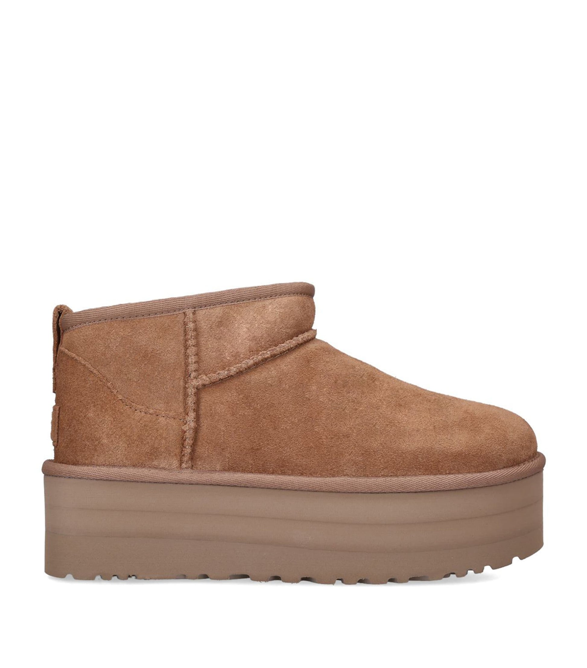 UGG Brown Suede Classic Ultra Mini Platform Boots