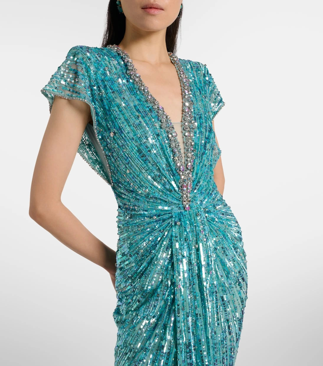 Jenny Packham - فستان Lacie الطويل المزين بكشاكش