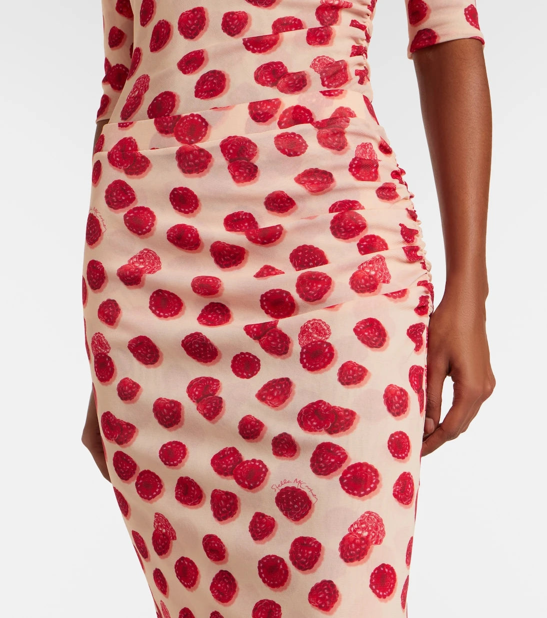 Stella McCartney - Printed mesh midi skirt