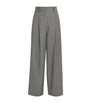 Virgin Wool Houndstooth Tailored Trousers BLACK