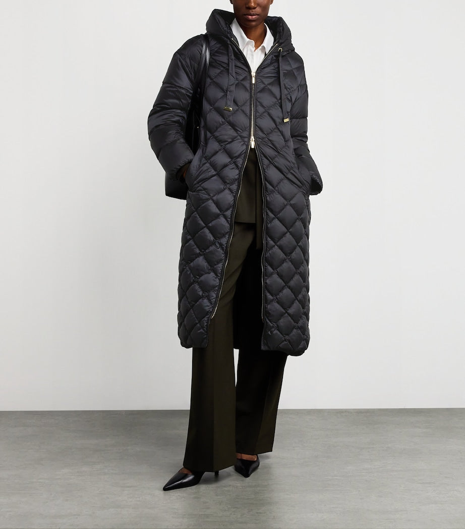 Max Mara Black The Cube Quilted Down Parka Coat