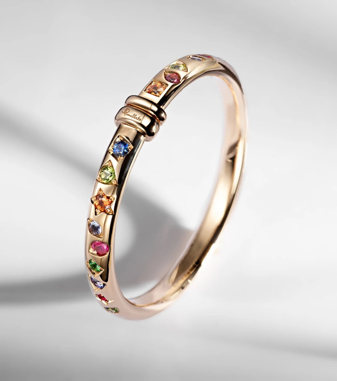 Pomellato - Iconica 18kt rose gold bangle with gemstones