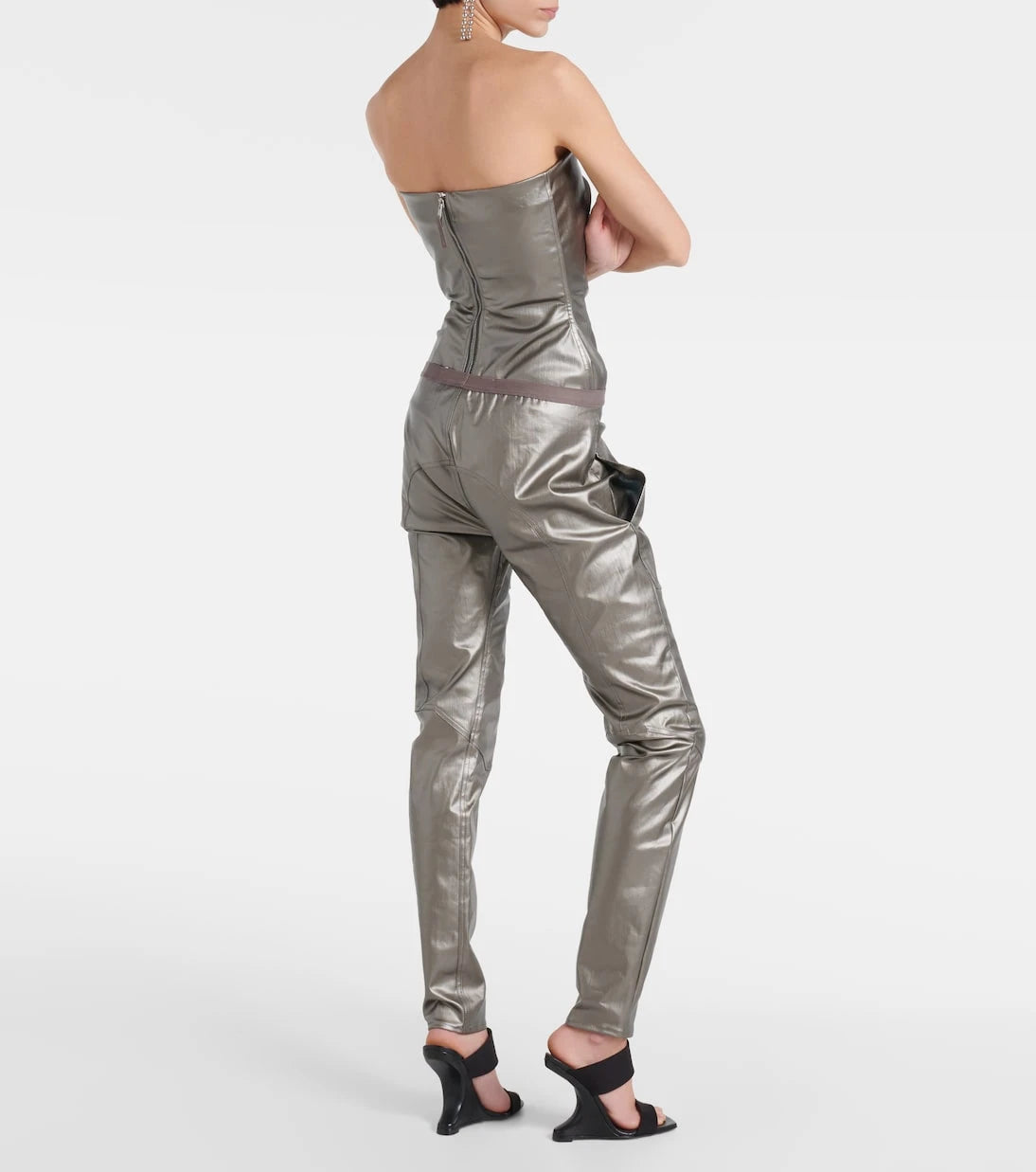 Rick Owens - Metallic denim leggings