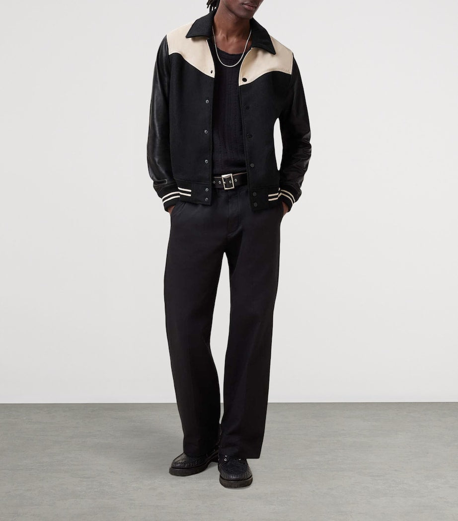 Multi Leather-Trim Endleton Bomber Jacket