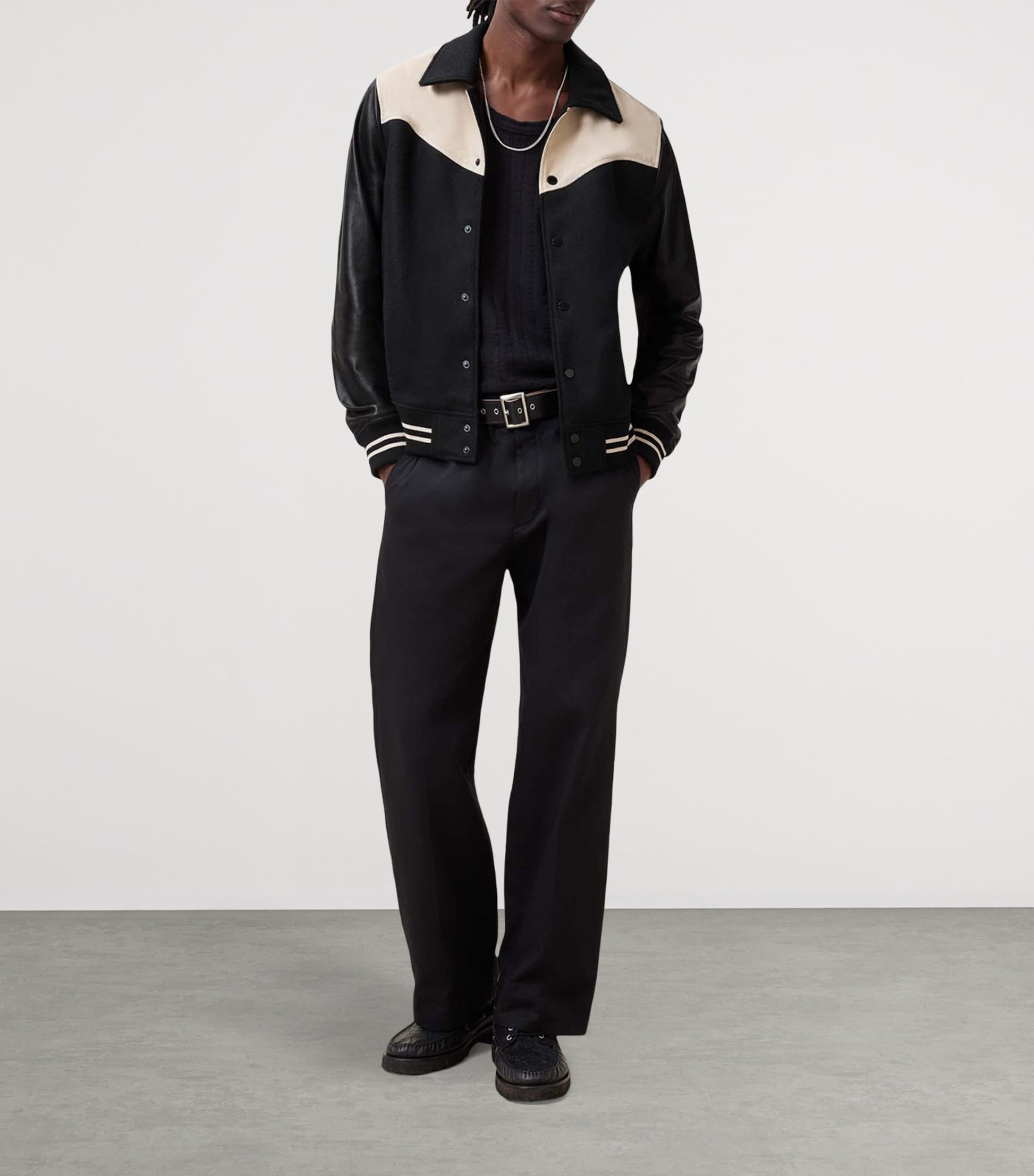 AllSaints Multi Leather-Trim Endleton Bomber Jacket