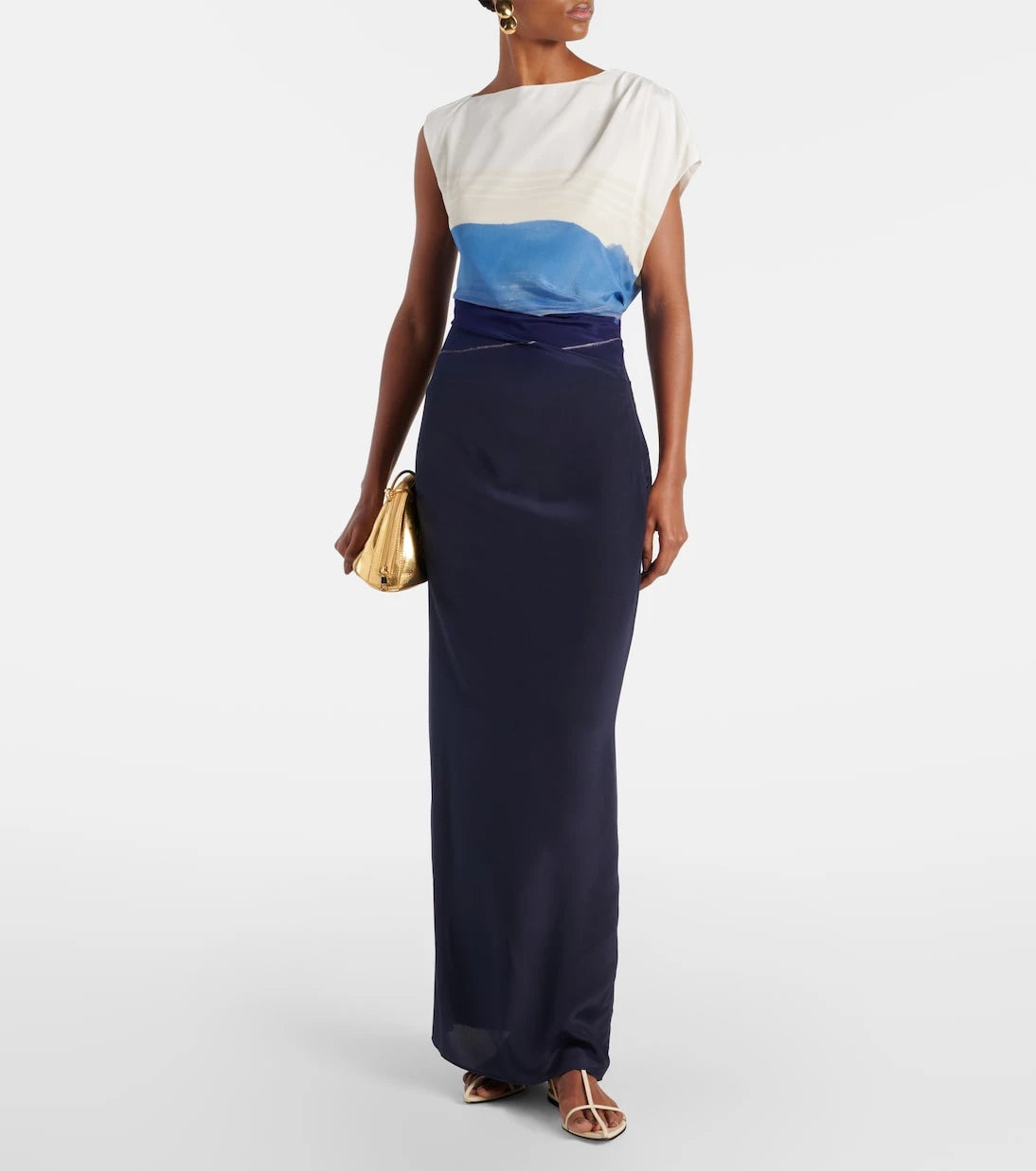 SIR - Mariner printed silk maxi dress