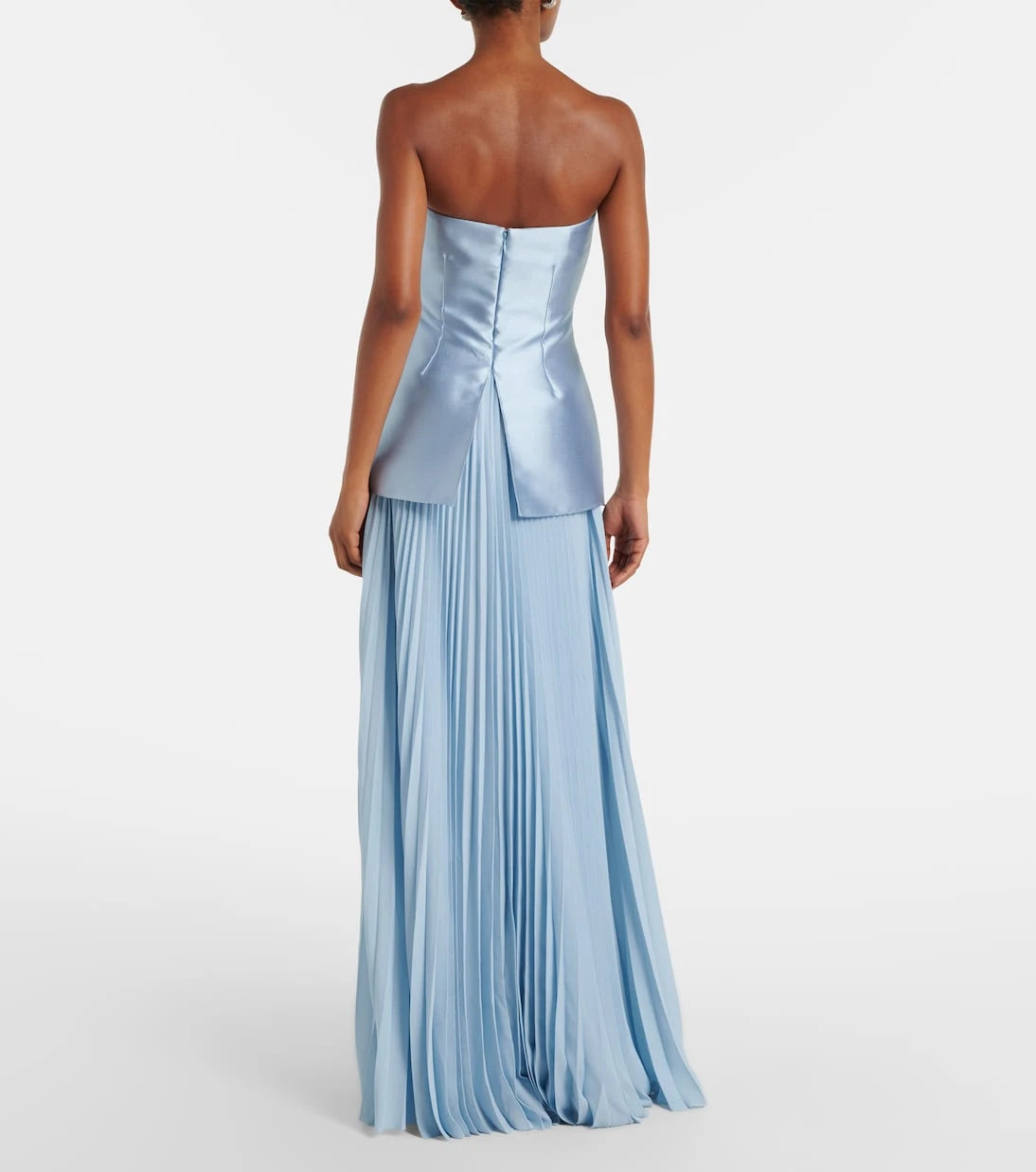 Solace London - Claudette satin-trimmed bustier gown