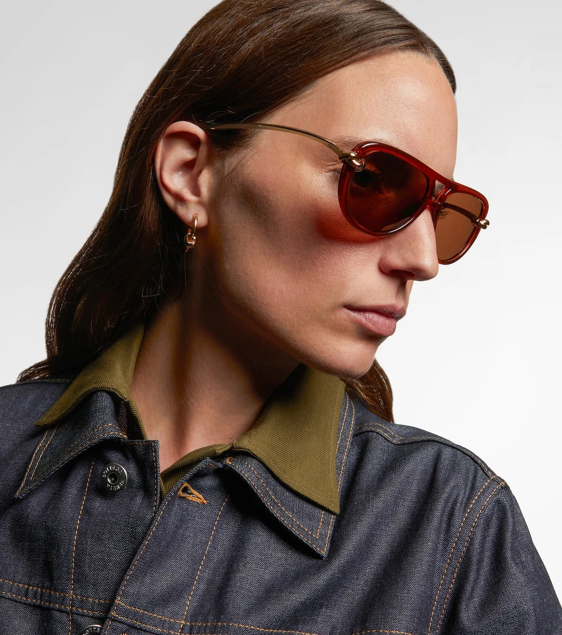 Bottega Veneta - نظارة أفياتور شمسية "نوت"