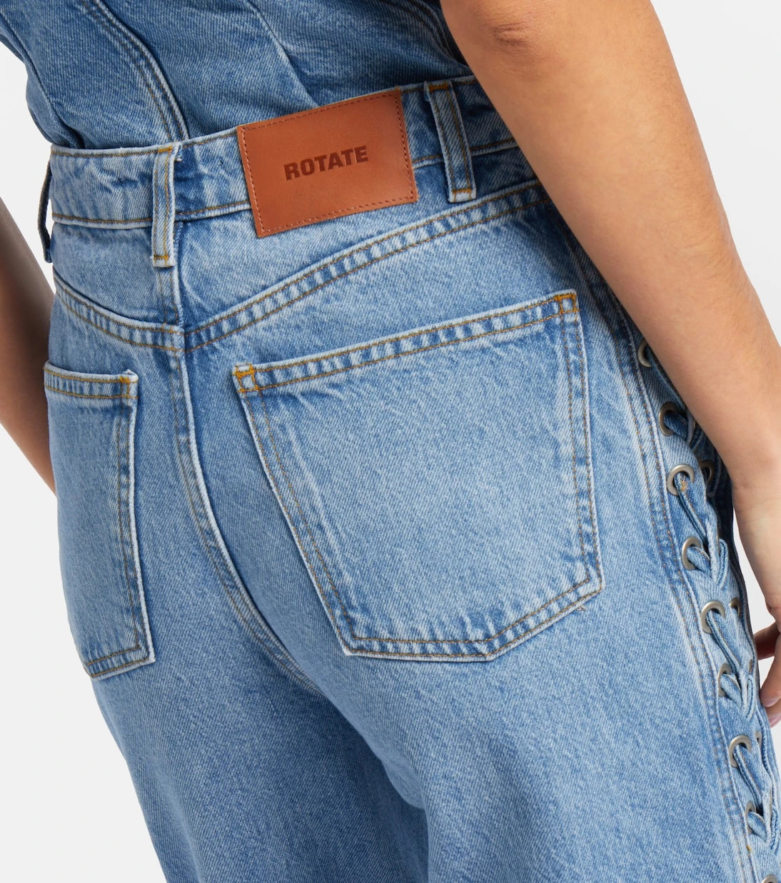 Rotate - High-rise straight jeans