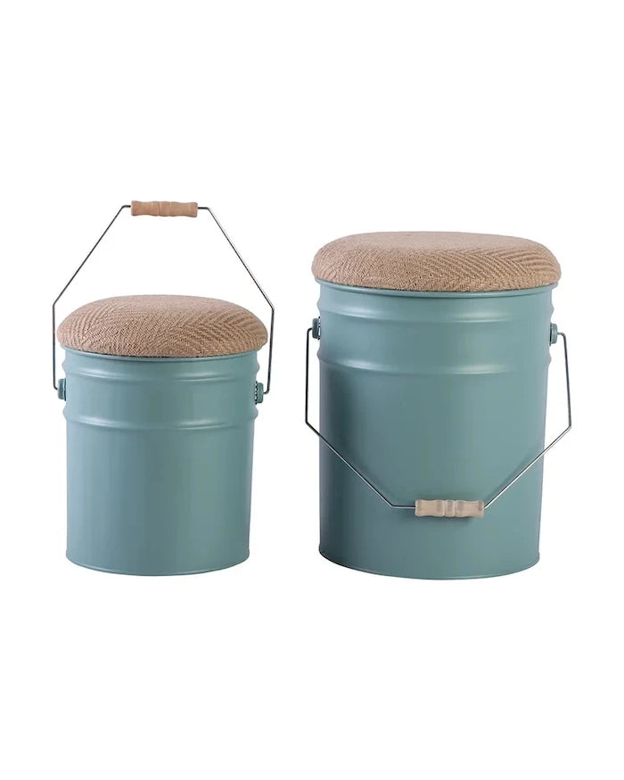 Табуретка с място за съхранение Leitmotiv Buckets 39 x 31 cm (2 броя)