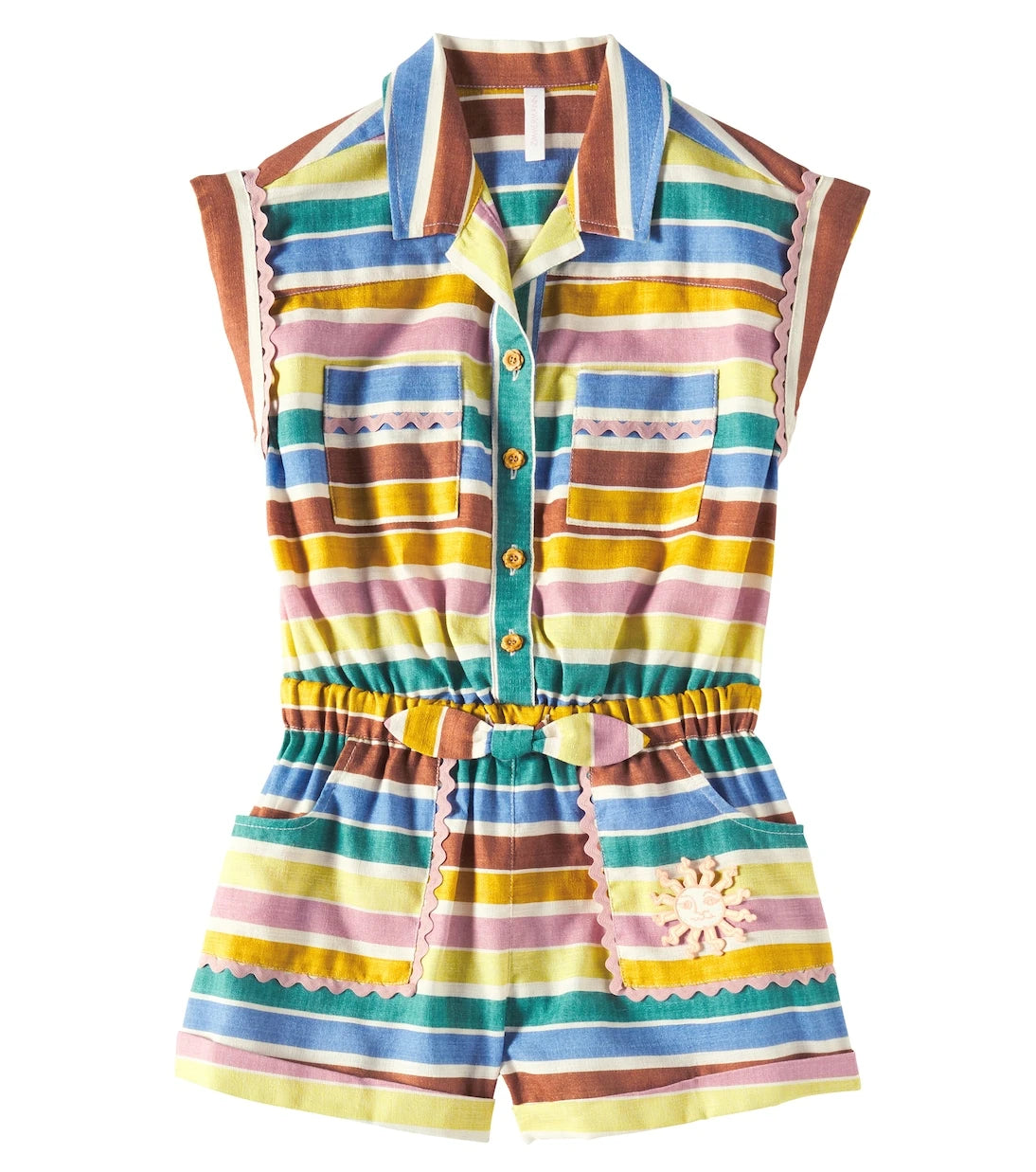Zimmermann Kids - Everley striped cotton playsuit