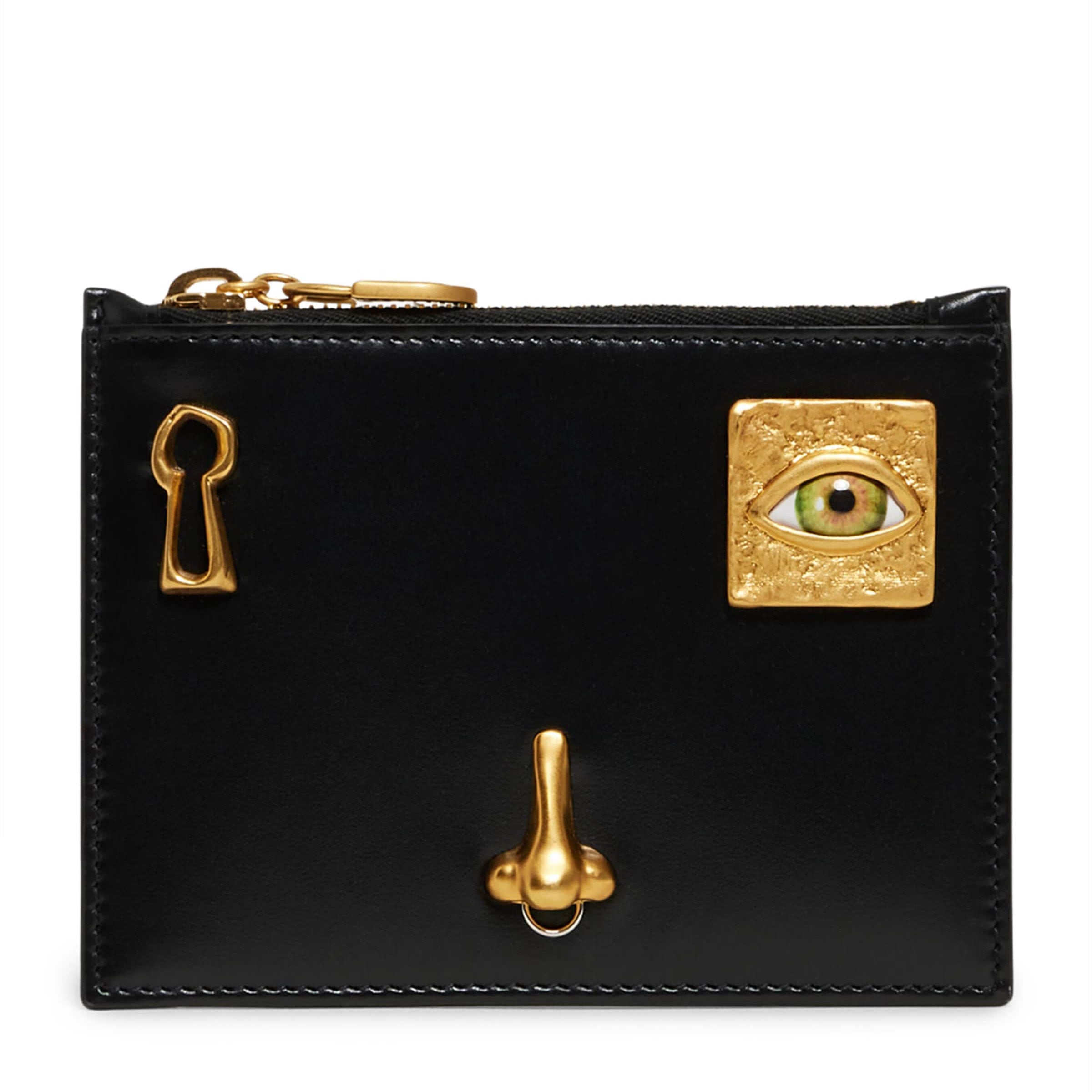 Schiaparelli Black Leather Jewellery Coin Purse