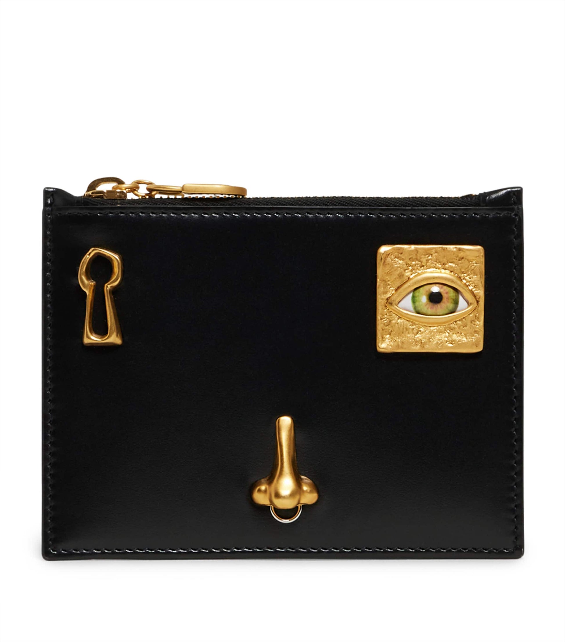 Schiaparelli Black Leather Jewellery Coin Purse