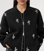 Black Embellished Rhea Bea Bomber Jacket