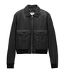Saint Laurent Black Shearling-Collar Leather Jacket