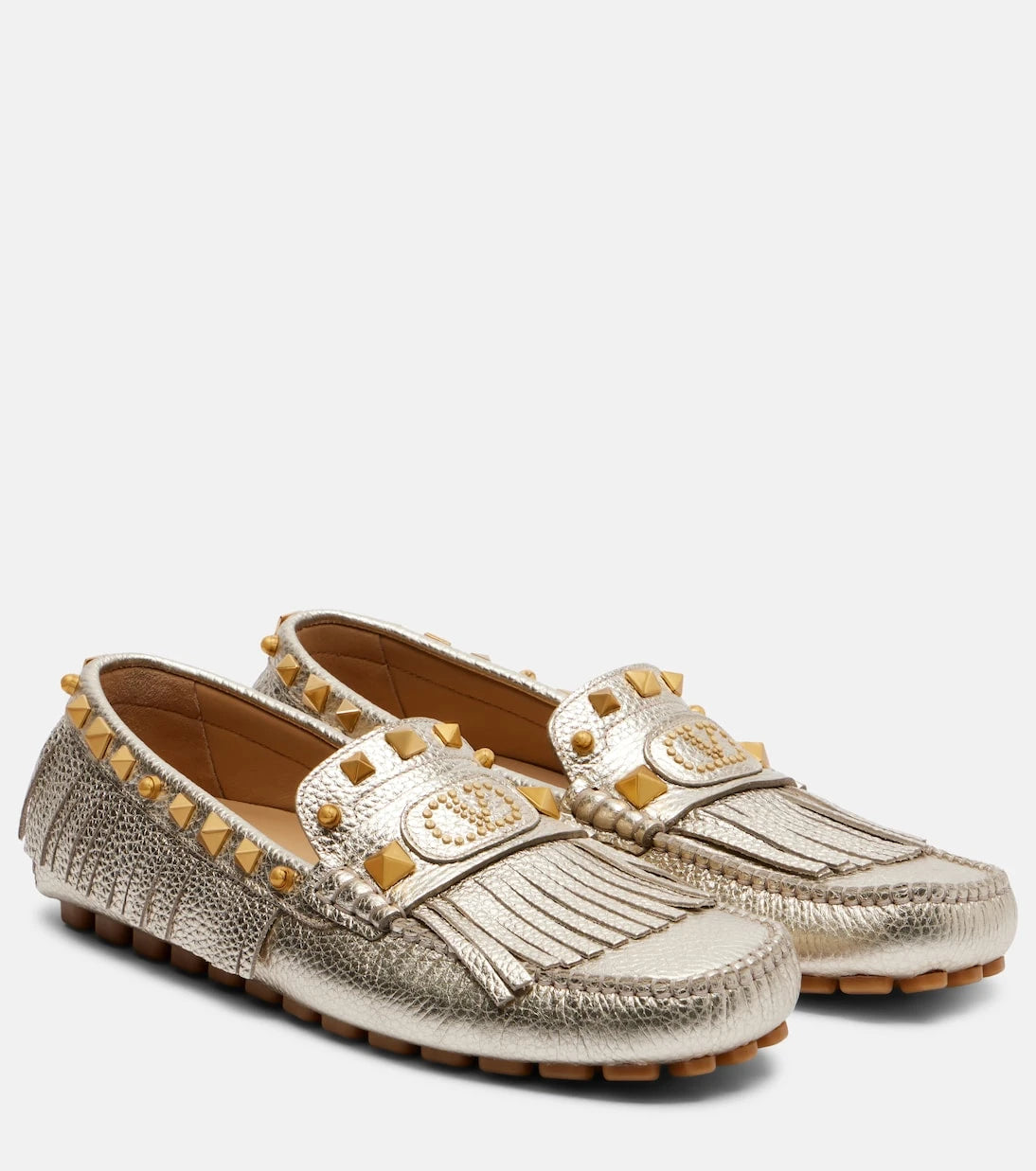 Valentino Garavani - Plaster Caster metallic leather loafers