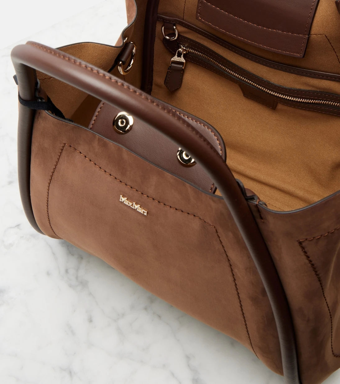 Max Mara - Marine Small suede tote bag