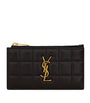 Saint Laurent Black Cassandre Matelassé Fragments Zipped Card Case