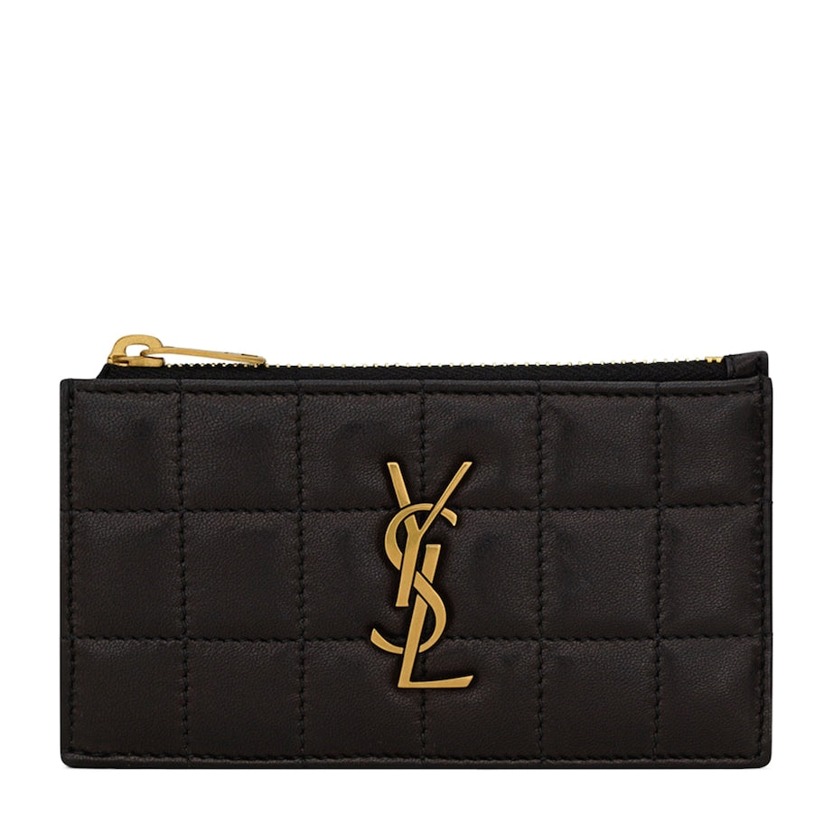 Black Cassandre Matelassé Fragments Zipped Card Case