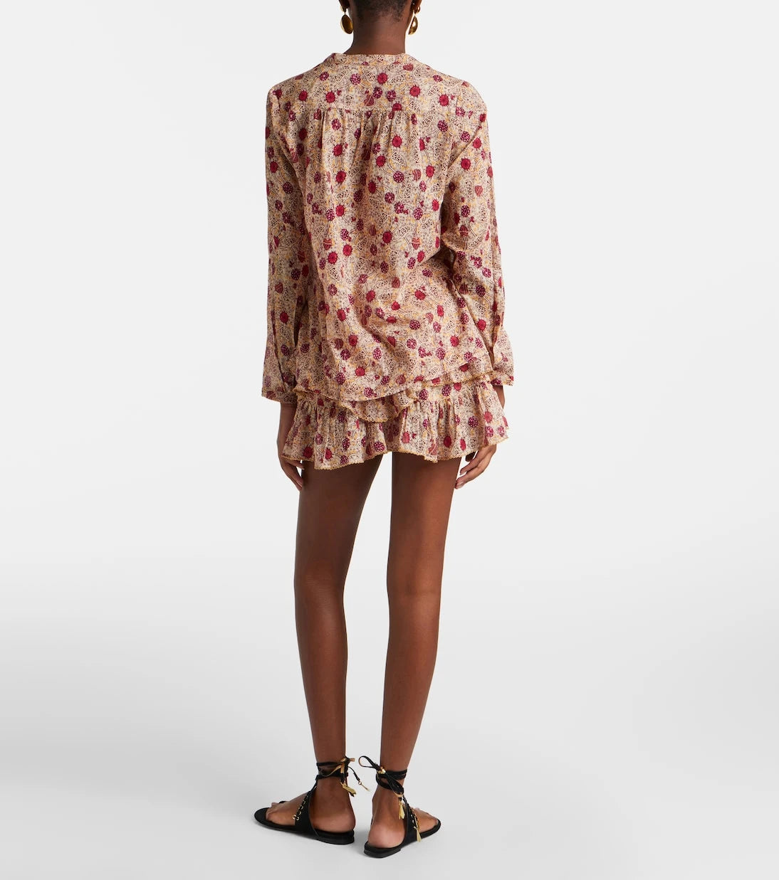 Marant Etoile - Jocadia floral ruffled cotton shorts