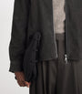 Officine Generale Black Suede Zip Overshirt
