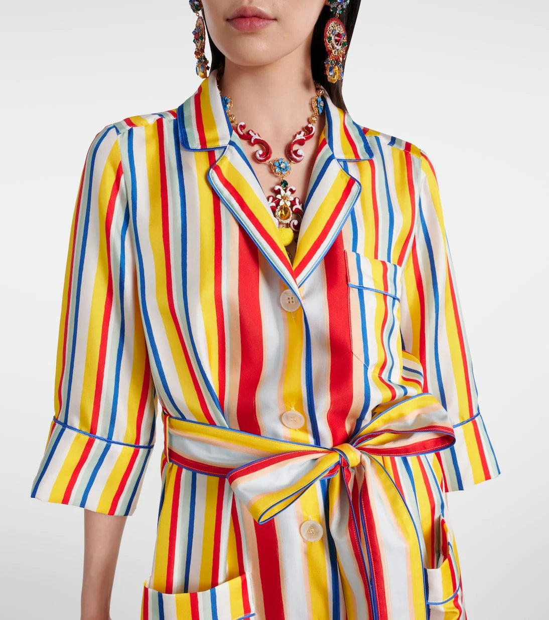 Dolce&Gabbana - Striped silk shirt dress