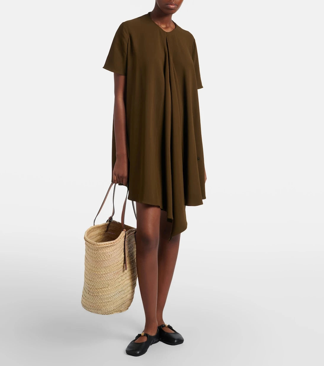 Loewe - Large leather-trimmed basket tote