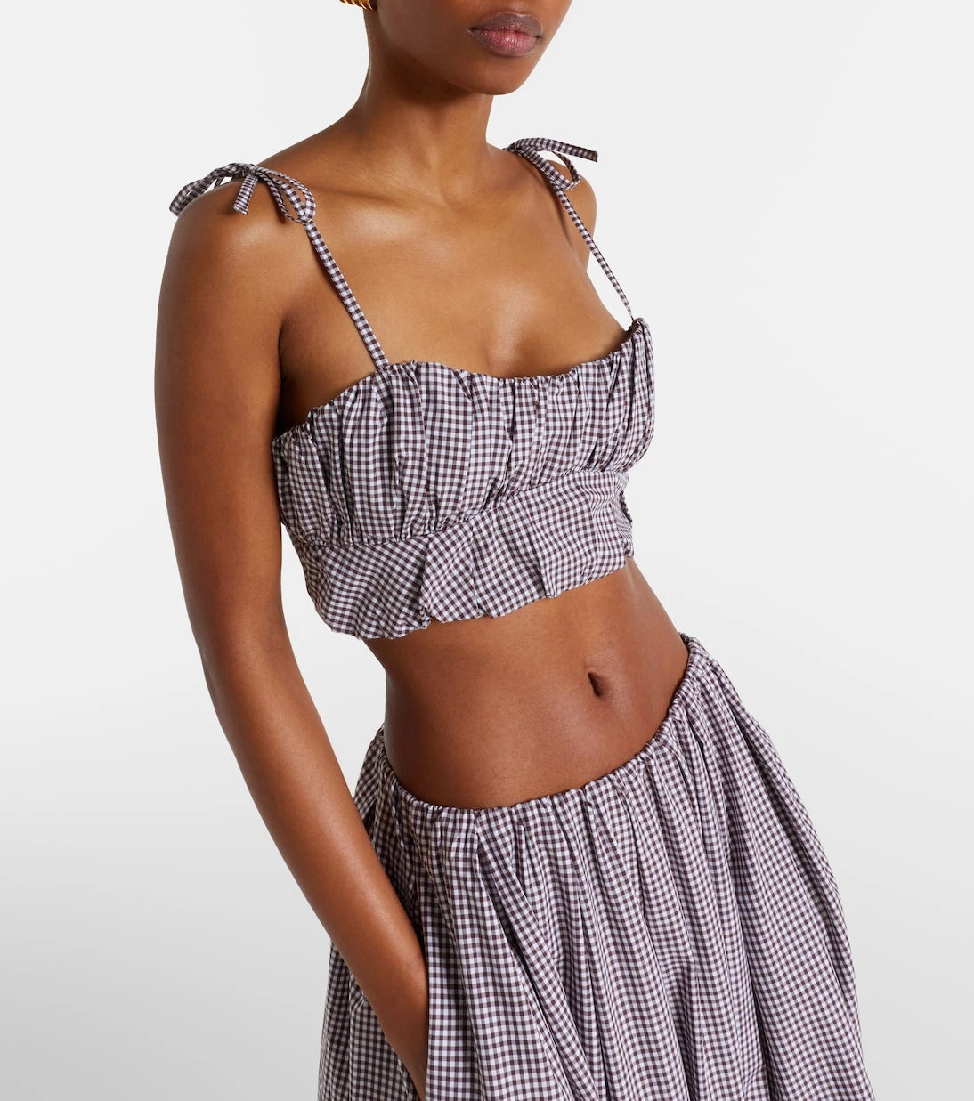 Faithfull - Pelea gingham cotton crop top