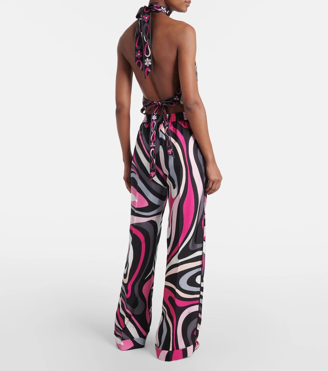 Pucci - Marmo silk twill straight pants