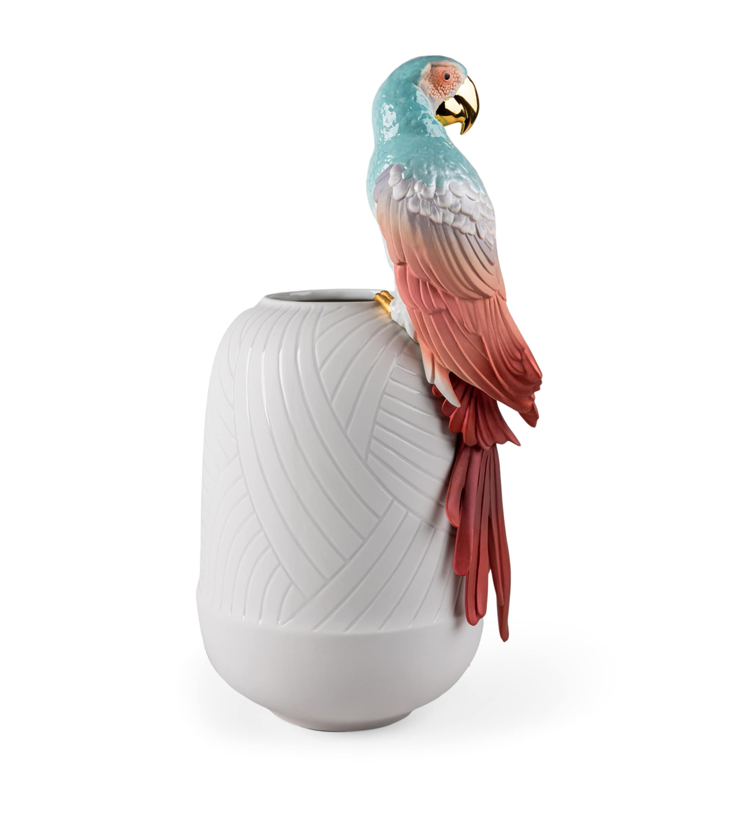 Lladró Porcelain Macaw Vase (56cm)