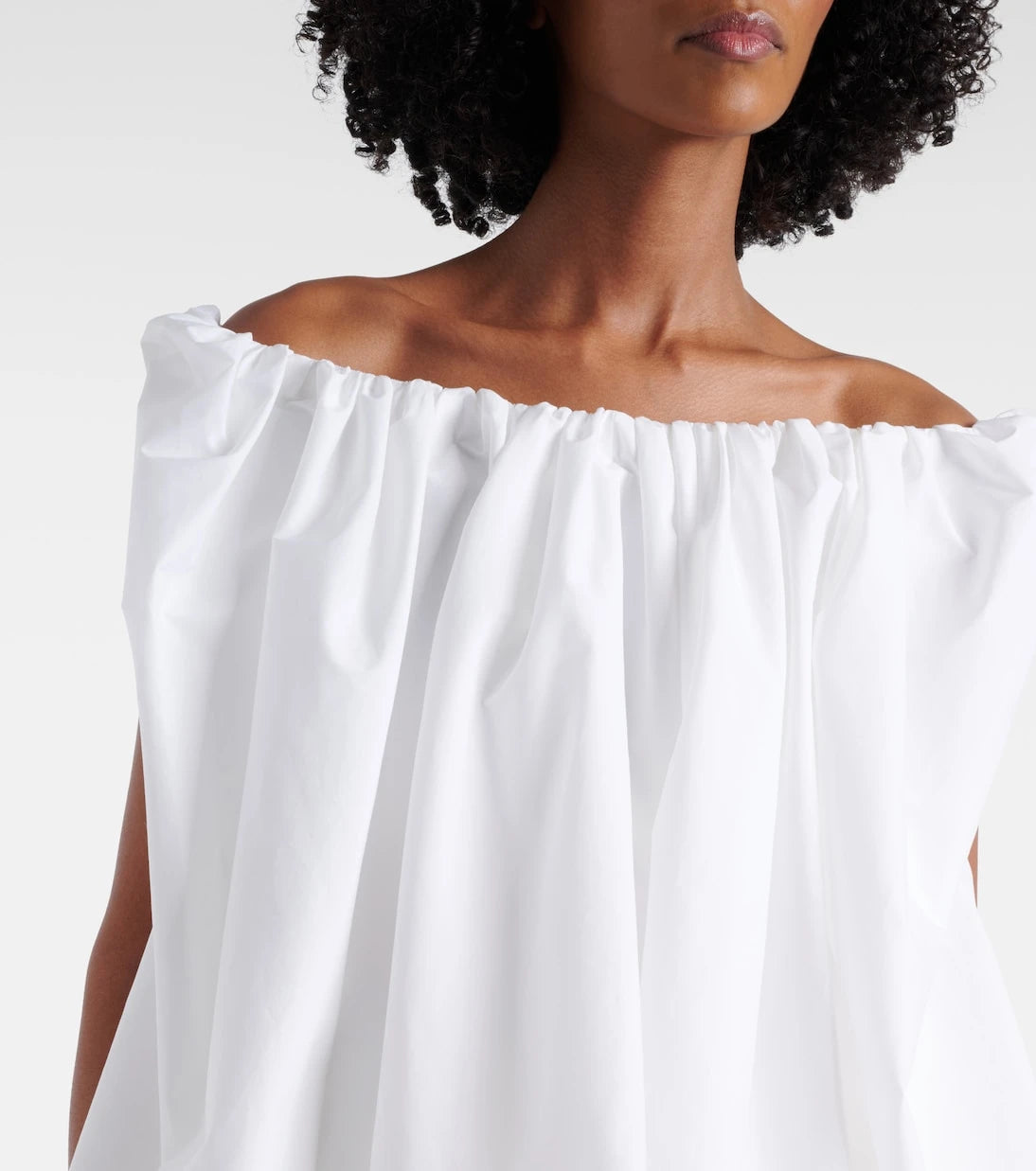 Jacquemus - Lavande gathered off-shoulder cotton-blend top
