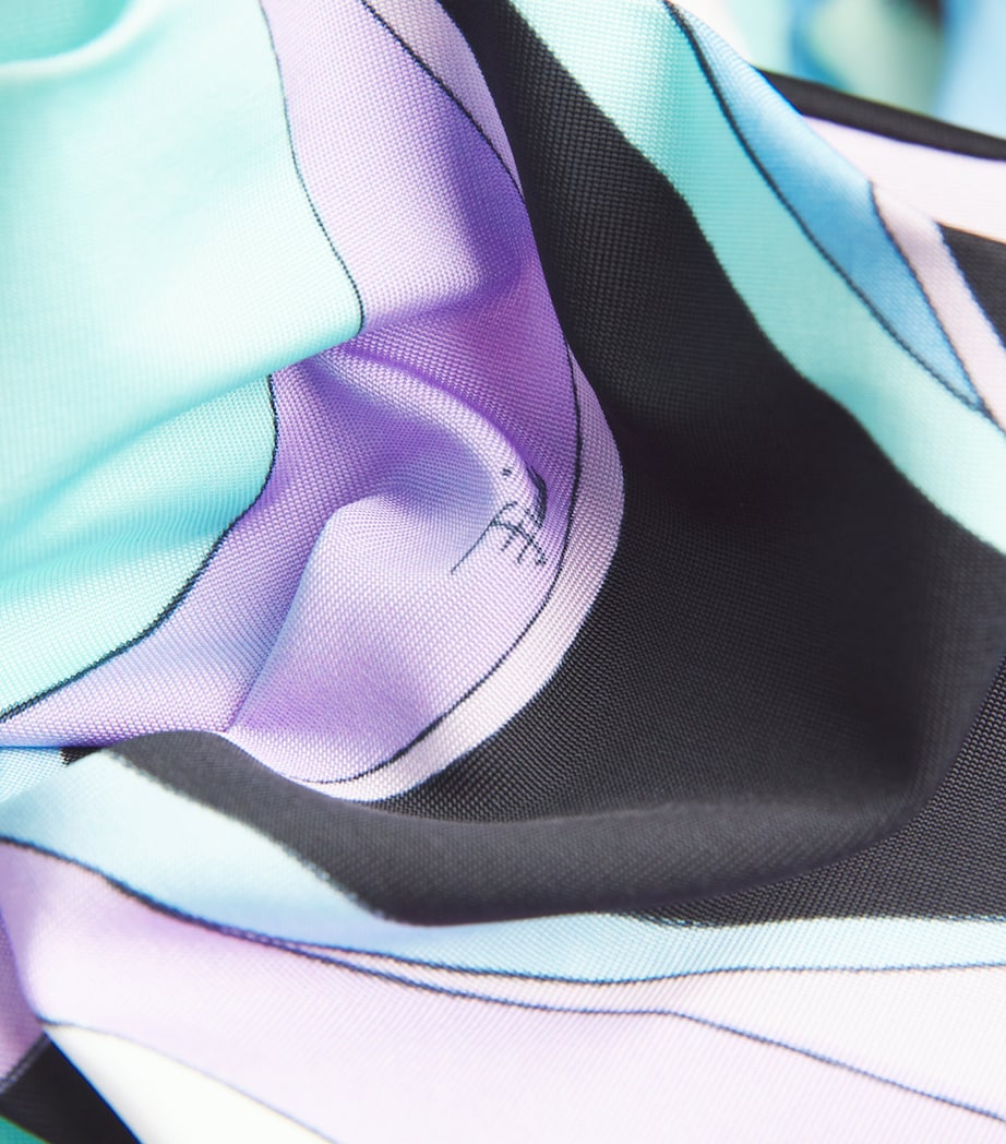 Purple Satin Printed Maxi Skirt